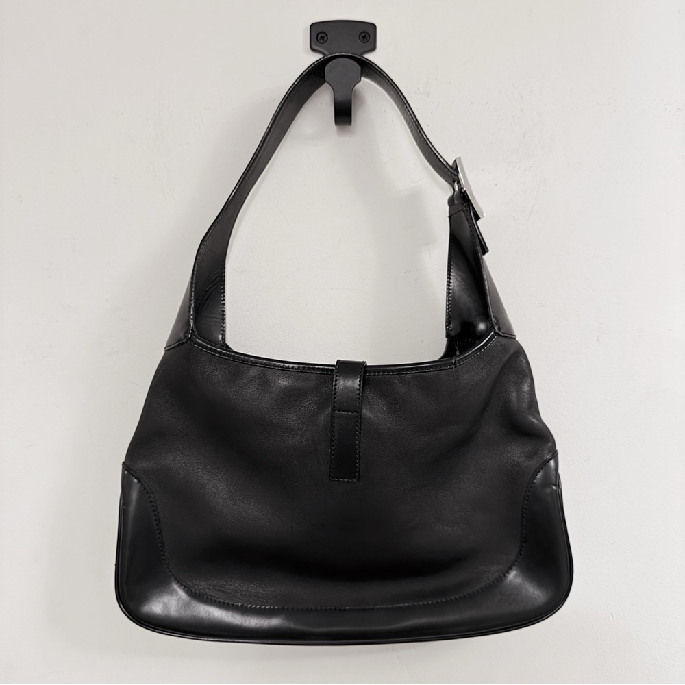 Gucci by Tom Ford Jackie Black Leather Minimalist Shoulder Bag Vintage 90s - Picture 4 of 8